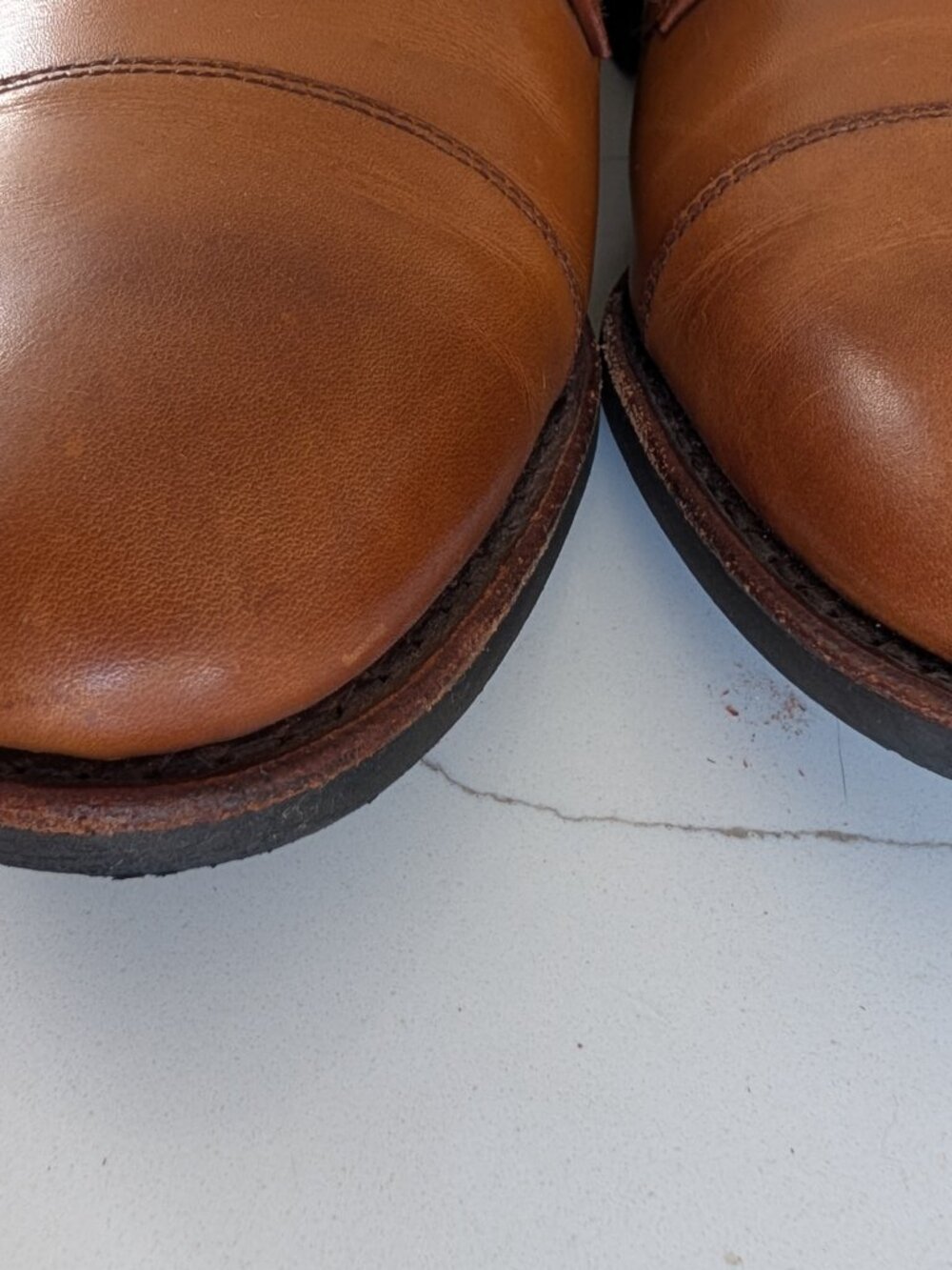 Allen Edmonds Lexington Leather Cap-Toe Derby Dress Shoe 10 M D width Tan - Picture 3 of 6
